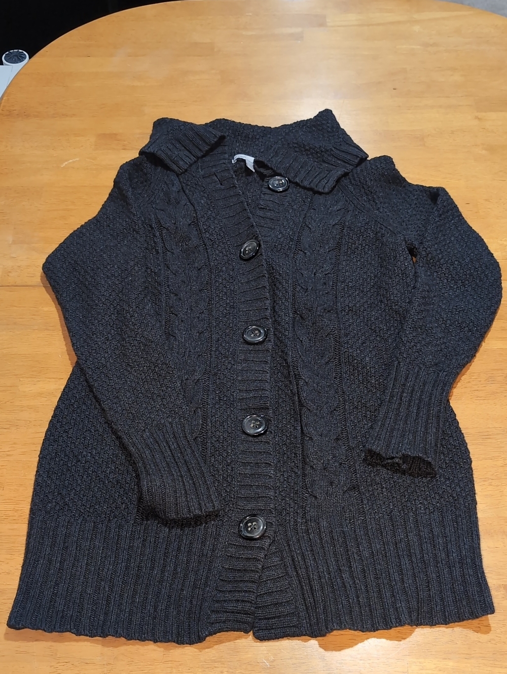 Old Navy Grey Cable Knit Button-Up Cardigan